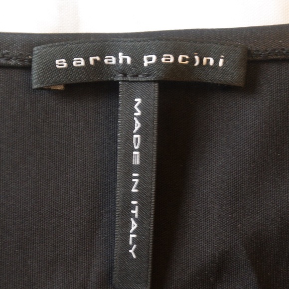 Sarah Pacini Black Knee-Length Dress Faux Leather Tunic made in Italy! - Picture 7 of 12